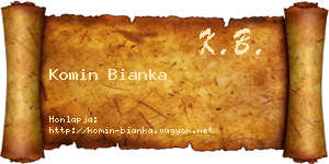 Komin Bianka névjegykártya